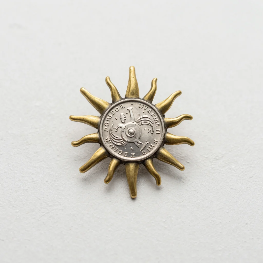 Celestial Solstice Coin Brooch