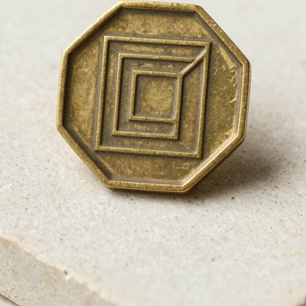 Art Deco Geometric Coin Pin