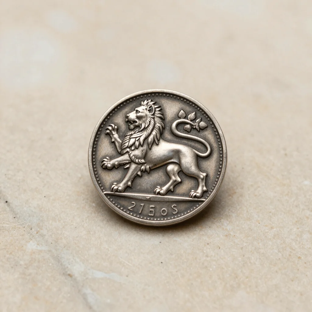 Monarch Crest Coin Brooch
